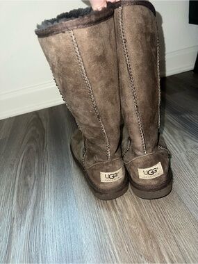 UGG Tall Suede Boots in Dark Brown